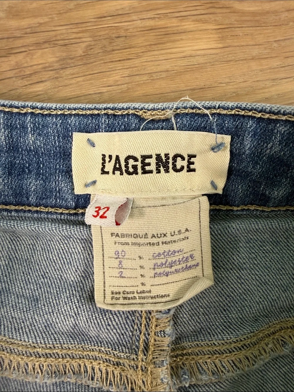 L'AGENCE Margot High Rise Skinny Jeans Distressed Blue Size 32